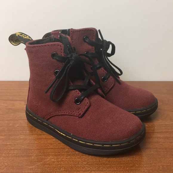 burgundy canvas doc martens